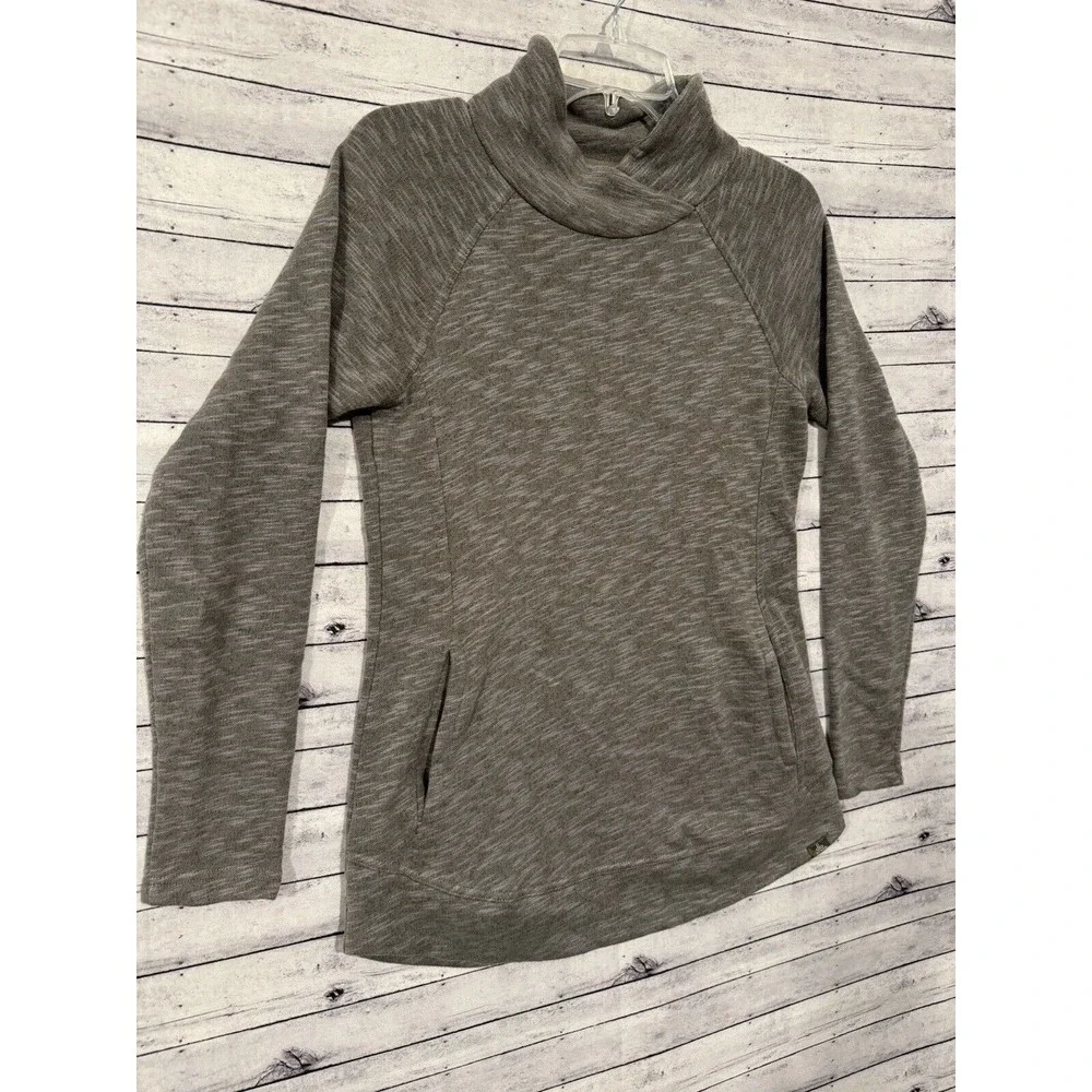 prAna Womens Calexa Tunic Sweater Sz XS Heather Green Pullover Active Pockets - Picture 3 of 15